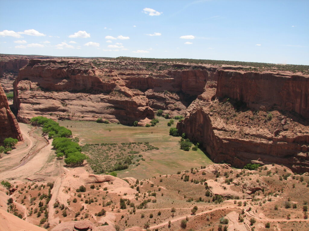 a deep canyon in the desert